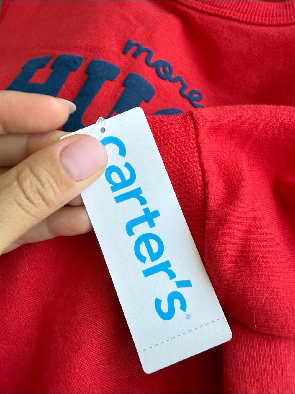 CARTER’S Puff Letter More Hugs French Terry Long-Sleeve Jumpsuit 12M